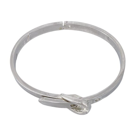 Vintage Sterling Silver 925 27.7 Grams Belt Buckle Bangle Bracelet 6.5"-7" - Picture 4 of 10